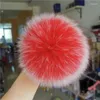 Schals echtes Fell -Pompom 1 pc fluffy rot 15 cm natürlicher Pom für Strickmütze Mützen Schuhe Schal Kettenkettenkugeln