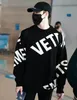 Luxury Brand VTM All Over Logo Black Sweater Loose Round Neck Knitted Couple Top Men's and Women's Lazy Knit