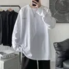 Magliette da uomo camicia autunnale manica lunga o collo stampa lettera hip Harajuku streetwear magliette inferiori top moda coreana vintage