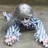 Halloweenowe zabawki Crawling Ghost Doll Halloween Dekoracja elektryczna Przerażająca Zombie z dźwiękowymi oczami Haunted House Party Props 231016