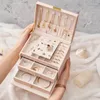 Storage Boxes Luxury Jewellery Organizer Case For Necklace Earring Ring Leather Jewelry