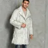 Men's Leather Faux Man's Fur Coat Thick Warm Winter Outerwear Lapel Jacket 2023 New Furry Overcoat Long Sleeve Natural Color Fluffy 231016