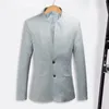 Männer Anzüge Chinesischen Stil Mandarin Stehkragen Business Casual Hochzeit Slim Fit Blazer Männer Anzug Jacke Männlichen Mantel 3XL
