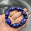 Pulseira de miçangas tubo lápis-lazúli azul fio