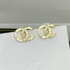 Vintage stud oorbellen merk brief cirkel cirkel goud mode temperament luxe sieraden ontwerper
