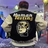 Men's Jackets Y2K artificial embroidery robot towel floor baseball jacket hip-hop casual patch work outdoor winter jacket x1016