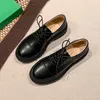 Geklede Schoenen Luxe Vrouw Schoen 2023 Lente Herfst Mode Casual Veterschoenen Britse Stijl Kleine Lederen Dikke Hak Dames Loafers