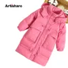 Jacken Mädchen Lange Mantel Jacke Dicke Warme Für Baumwolle Gepolsterte Kinder Casual Stil Kinder Kleidung 231016