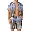 Tute da uomo Mamma Mia Cast Poster Set da vacanza da uomo Set di camicie casual Pantaloncini personalizzati estivi Abito alla moda in 2 pezzi di grandi dimensioni