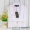 Women's Sleepwear 2023Winter Pure Cotton Towel Material Jacquard Stripe Bathrobes Robe Unisex Long-sleeve Bathrobe Thicken Plus Size Pijamas