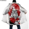 Trenchs pour hommes Viking Tattoo Yin et Yang Tiger Warrior épais chaud à capuche manteau hommes pardessus manteau coupe-vent polaire cape robe couverture à capuche-9 YQ231016