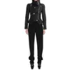 Women's Leather Zipper Splicing PU Jacket Short Standing Collar