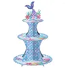 Festive Supplies Mermaids Cupcake Tower Creative Shape Cake Display Stand For Birthday Party Multipurpose Tools