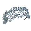 Pinces à cheveux MYFEIVO Feuille Zircon Couronne De Mariée Coiffes Accessoires Lumière De Luxe Coiffe Bijoux Simple Et Élégant Bandeau HQ0935