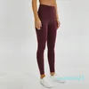 Traje de yoga Material desnudo Pantalones de mujer Color sólido Deportes Gimnasio Desgaste Leggings Cintura alta Elástico Fitness Lady Medias generales
