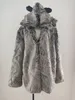 Pelliccia sintetica da uomo in pelle sintetica Pelliccia sintetica spessa Cappotto caldo Manica lunga Moda Giacche con cappuccio Orso Cardigan in peluche Camicetta Casual Parka maschile Abbigliamento da neve Inverno 231016