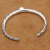 Andra armband S925 sterling silver smycken retro thailändskt tunt ring gräs inlagt turkosa män och kvinnor som öppnar armband186g