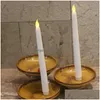 Свечи 50шт светодиодные на батарейках мерцающие беспламенные конические свечи цвета слоновой кости подсвечник рождественский свадебный стол домашний церковный декор 28C Dh2Wx