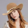 Cappelli a tesa larga Cappello estivo in paglia Nappe Conchiglia da spiaggia Cappellino da sole da donna Protezione UV da cowboy Leggero regolabile