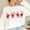 Herfst Winter dames wit T-shirt met lange mouwen los kerstpatroon bedrukt sweatshirt met ronde hals dames casual