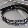 Colar brincos conjunto harajuku estrela pentagramas rebite pulseira de couro para mulheres doce legal tendência colar punk acessórios y2k jóias