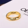 Fashion Designer Gold Letter Band Rings Bague for Women Lady Party Wedding Lovers Gift Engagement Jewelry Colorfast297D