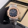 Luksusowa marka Mens Watch Watches Watches Wysokiej jakości butikowe zegarki z paskiem stalowym hurtowo Diamond Automatyczny mechainkal 40 mm pp