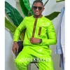 Etniska kläder afrikan för män toppbyxa 2 stycken set bazin riche tradition broderi skjorta med byxa bröllop nigeria mantel