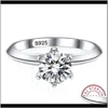 Ювелирные изделия, Прямая доставка, 2021, белое кольцо-пасьянс, стерлинговое серебро 925 пробы, обручальные обручальные кольца с бриллиантами для женщин, Uvtrb300m