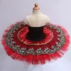 Сценическая одежда, красные профессиональные балетные платья-пачки для взрослых, детей, балерина «Лебединое озеро», платье для бальных танцев для девочек