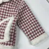 new rabbit hair Jacket for boys and girl Winter baby Warm Coats Size 90-140 CM Checkered full print Kids Outwear Oct15