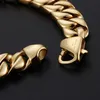 Chain Gold Plated Stainless Steel Miami Cuban Curb Link Bracelet for Men Classic Friends Men's Bracelets Jewelry Accessories 231016