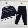 brand Tracksuits for kids Autumn baby Knitted suit Size 80-120 CM Double letter logo printed all over sweater and pants Oct15