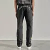 Pantalons pour hommes Représentant de la jeunesse Logo tridimensionnel Slogan Vêtements de travail brodés Fermeture à glissière américaine et féminine