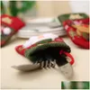 Christmas Decorations New Year Christmas Decorative Glove Shape Knife Fork Cutlery Set Packaging Bag Pocket Xmas Dinner Table Decor Si Dh64X