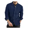 Men's Dress Shirts Long Sleeve Shirt Autumn/Winter Corduroy Lapel Coat Loose Casual High Quality Classic Thin Male 444