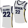 Custom 22 Caitlin Clark Jersey Iowa Hawkeyes 여자 대학 농구 유니폼 남성 아이들 검은 흰색 노란색 이름 메시지 미국 VA2W