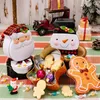 Juldekorationer år 2024 Candy Dragee presentlåda Söt burk med lock Tinplate Cookie -lagring för festtillbehör