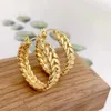 Creolen YUNLI Echtes 18 Karat Gold Ähre Reines AU750 Vintage Für Frauen Edlen Schmuck Geschenk