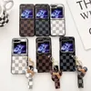 Handyhüllen Plaid PU-Leder-Telefonhülle für Samsung Galaxy Z Flip 5 4 3 Schutzhülle für die Rückseite für ZFlip3 ZFlip4 ZFlip5 Hülle ShellL2310/16