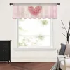 Rideau en Tulle transparent pour petite fenêtre, amour de la saint-valentin, court, chambre à coucher, salon, décoration de la maison, draperies en Voile