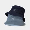 Bérets Couple Hommes Femmes Denim Couronne Motif Chapeau Pêcheur Bassin Cap Seau Chapeaux Cool Pour