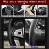 Steering Wheel Covers DIY Black Hand Stitch Microfiber Leather Car Steering Wheel Cover For Honda Civic Old Civic 2006 2007 2008 2009 2010 2011 Q231016