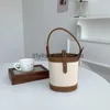 Cross Body Straw Woven Tote Bucket Bag Pu Canvas Crossbody Bag For Handbag High-End Shoulder Bagstylisheendibags