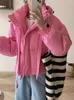 Trench da donna Giacche invernali moda per donna 2023 Ispessimento caldo rosa con cappuccio Giacca trapuntata corta Donna Autunno/Inverno Allacciata In