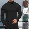 Heren T-shirts Heren lente en herfst basisshirt Lange mouwen Warm ondergoed Buitenkleding Blouse Ademende sportkleding Streetwear