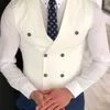 Coletes masculinos terno colete branco colarinho sob medida duplo breasted steampunk roupas plus size para trajes do noivo vestido de casamento 202321t