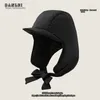 Berets ins nicho tie cinta para baixo bombardeiro chapéus mulheres homens inverno designer ao ar livre à prova de vento chapéu de esqui engrossado quente protetor de orelha gorros