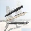 Andra festliga partier Portable Defense Tactical Pen Pocket Aluminium Anti Skid Military Tungsten Steel Head Self Defense Glass Dhrmr