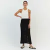 Spódnice moda na dzianin gnid długą spódnicę damską retro bohemian pusta, solidna połowa 2023 Elegancka casual imprezowa ulica Y2K Wear